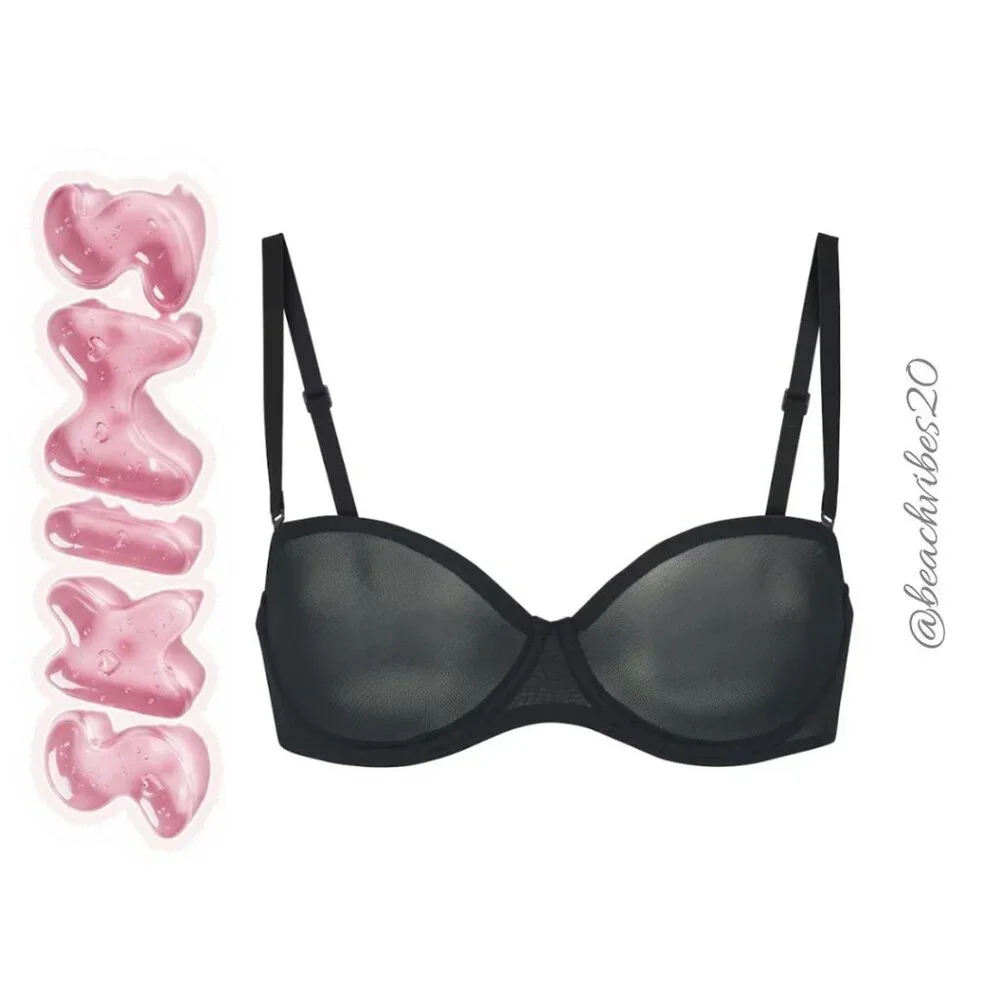 SKIMS Ultra Fine Mesh Strapless Bra Onyx 34F(DDD) NWT - Picture 9 of 10